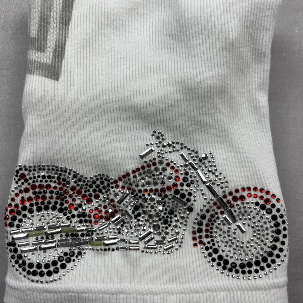 Harley Davidson New Castle Bedazzled Ribbed Tank Top Large - Picture 6 of 6